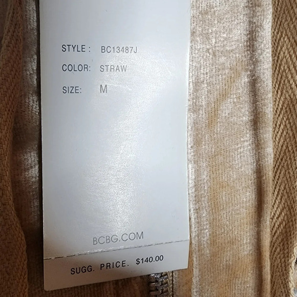 NWT BCBGMAXAZRIA velour zip stretch jacket. - Picture 3 of 17